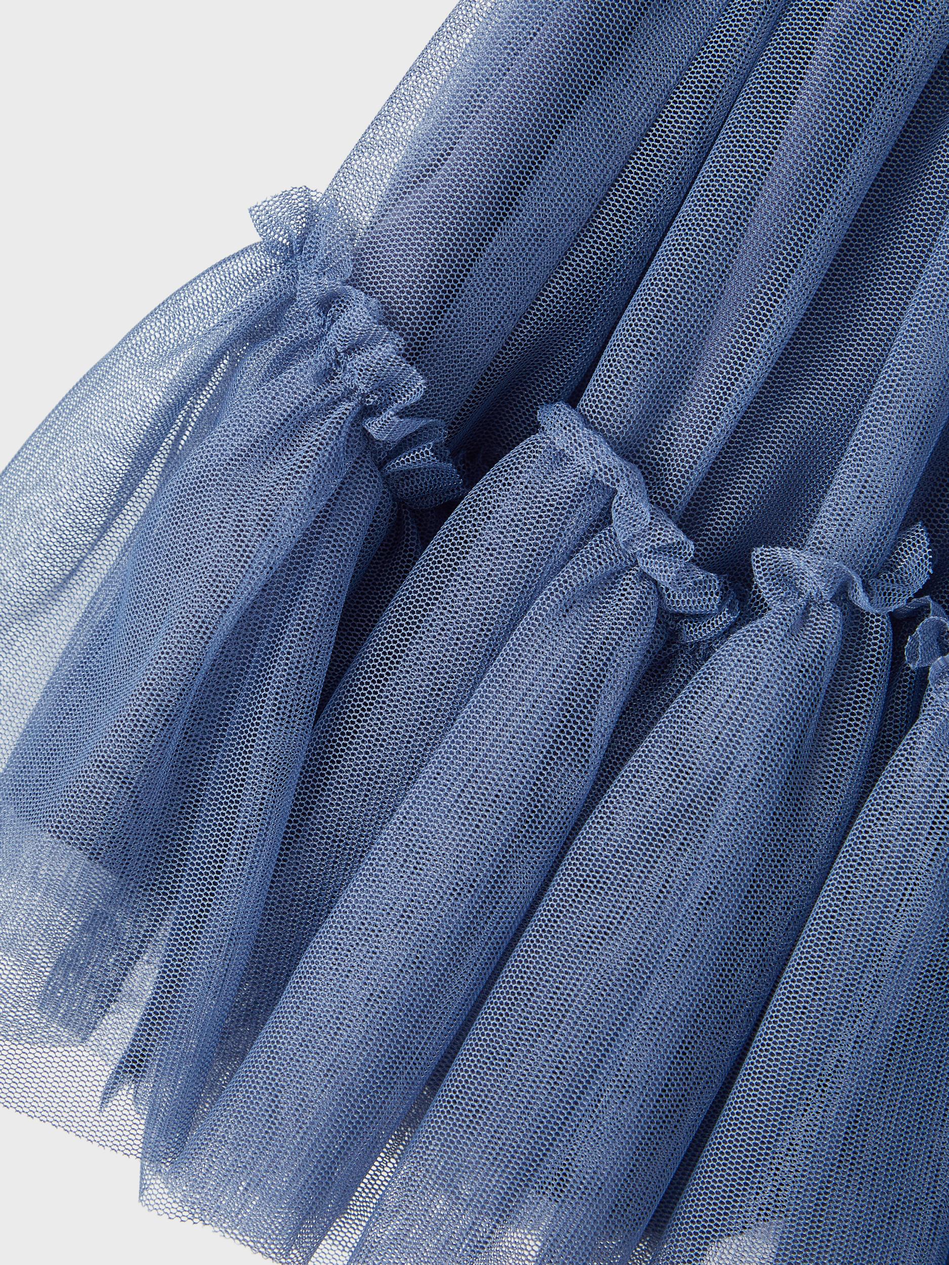 Blue Batille Tulle Skirt Mini Girl-Close Up View