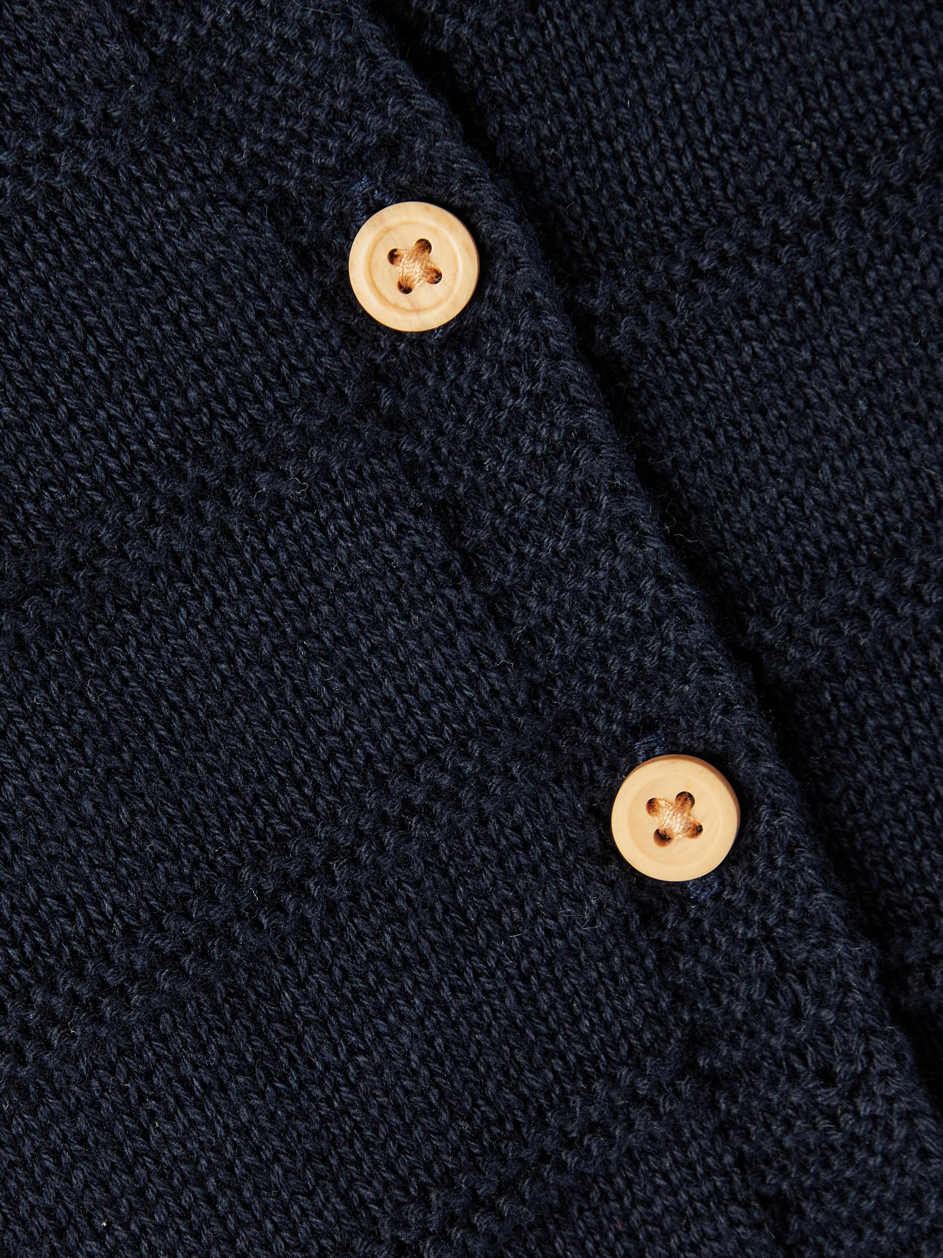 Boy's Dark Sapphire Bolan Long Sleeve Knit Cardigan-Close Up View
