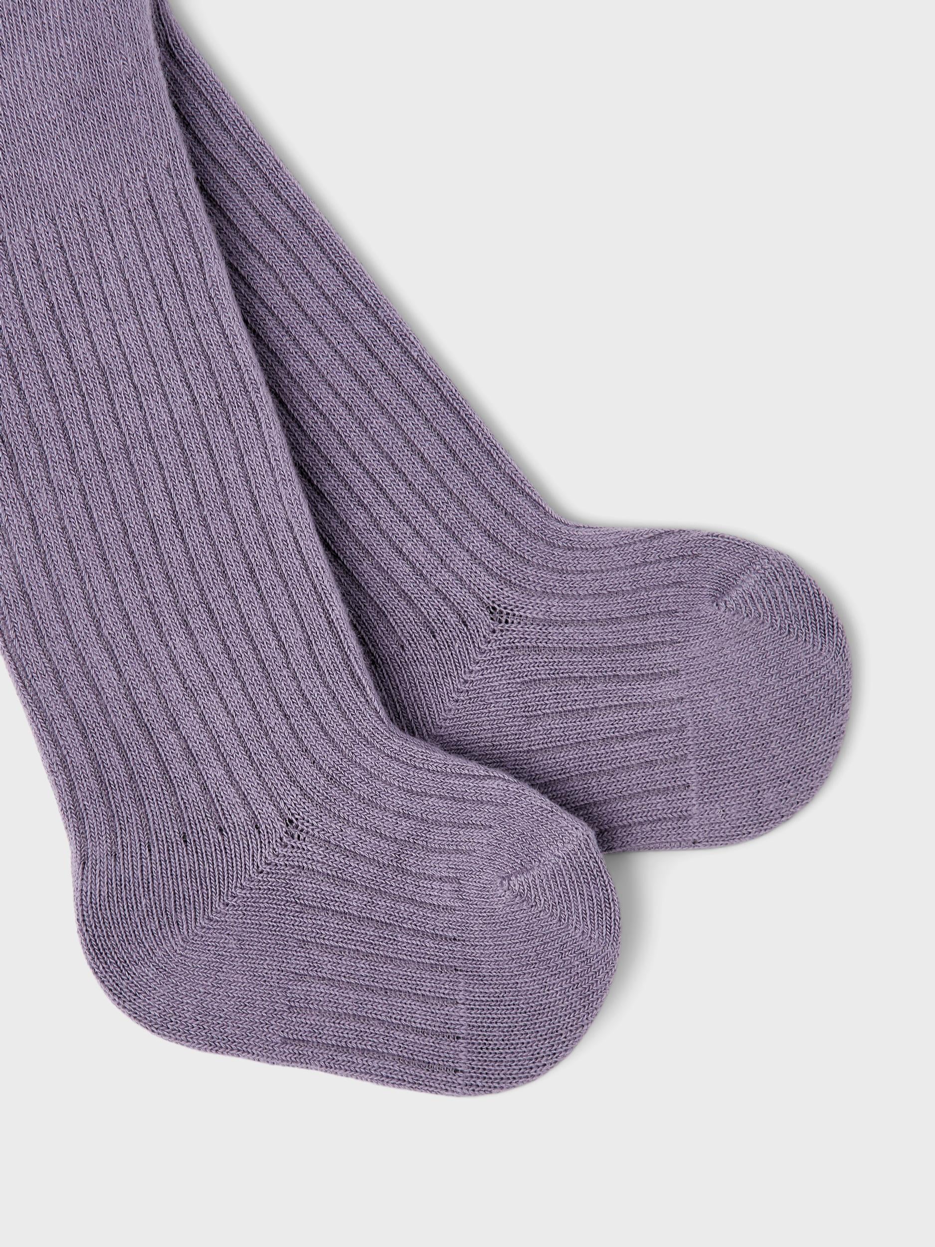 Girl's Purple Sage Nobba Pantyhose-Foot View