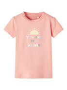NAME IT Hessa Short Sleeve Top Rose Tan model front view