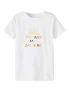 NAME IT Hessa Short Sleeve Top Bright White front view