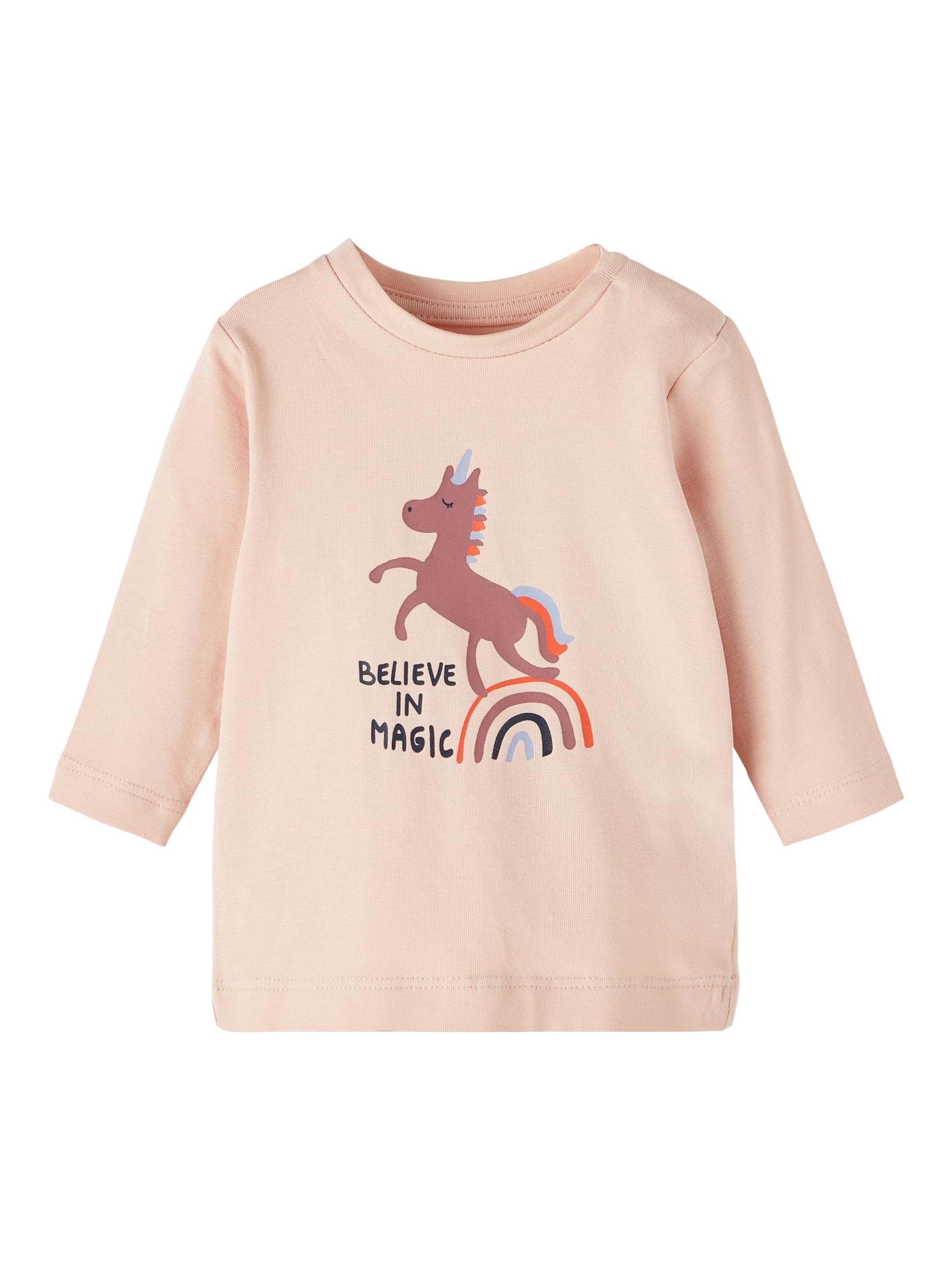 NAME IT Thya Long Sleeve Top Rose Smoke model front view
