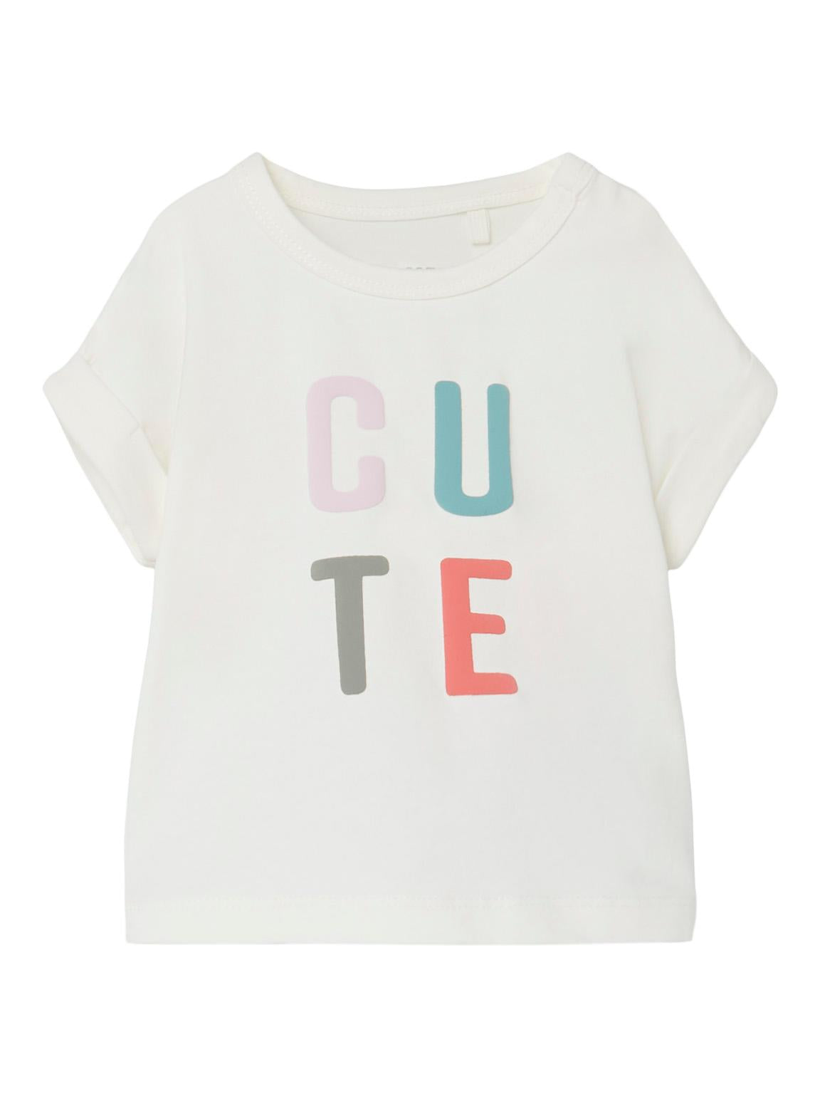 NAME IT Haze Short Sleeve Top White Alyssum back view