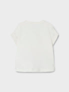 NAME IT Haze Short Sleeve Top White Alyssum flat front view