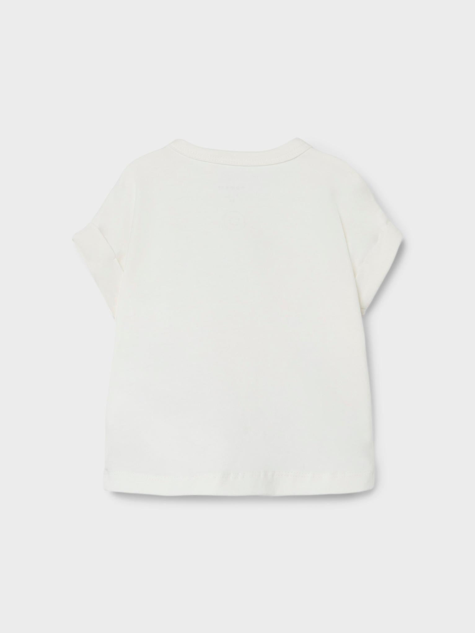 NAME IT Haze Short Sleeve Top White Alyssum flat front view