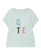 NAME IT Haze Short Sleeve Top Glacier front view