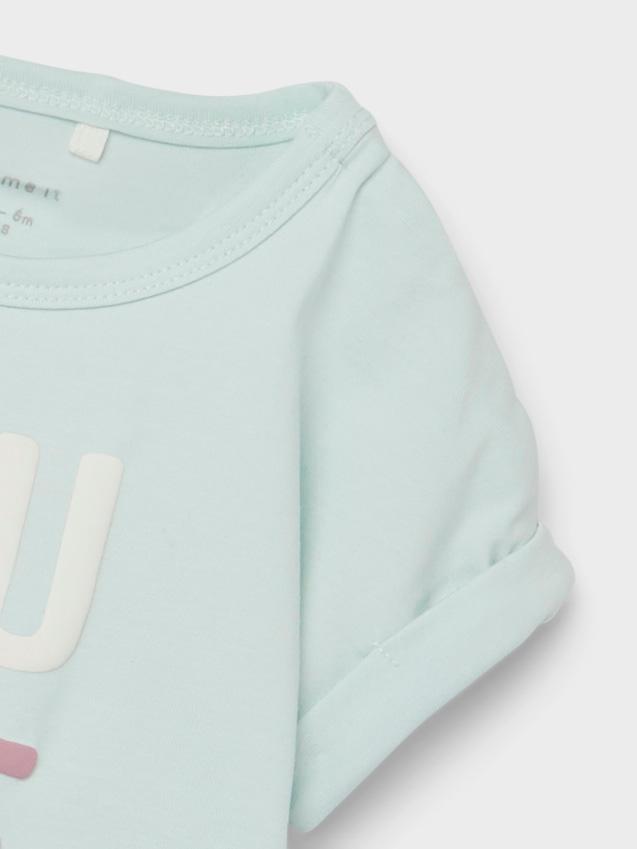 NAME IT Haze Short Sleeve Top White Alyssum model front view