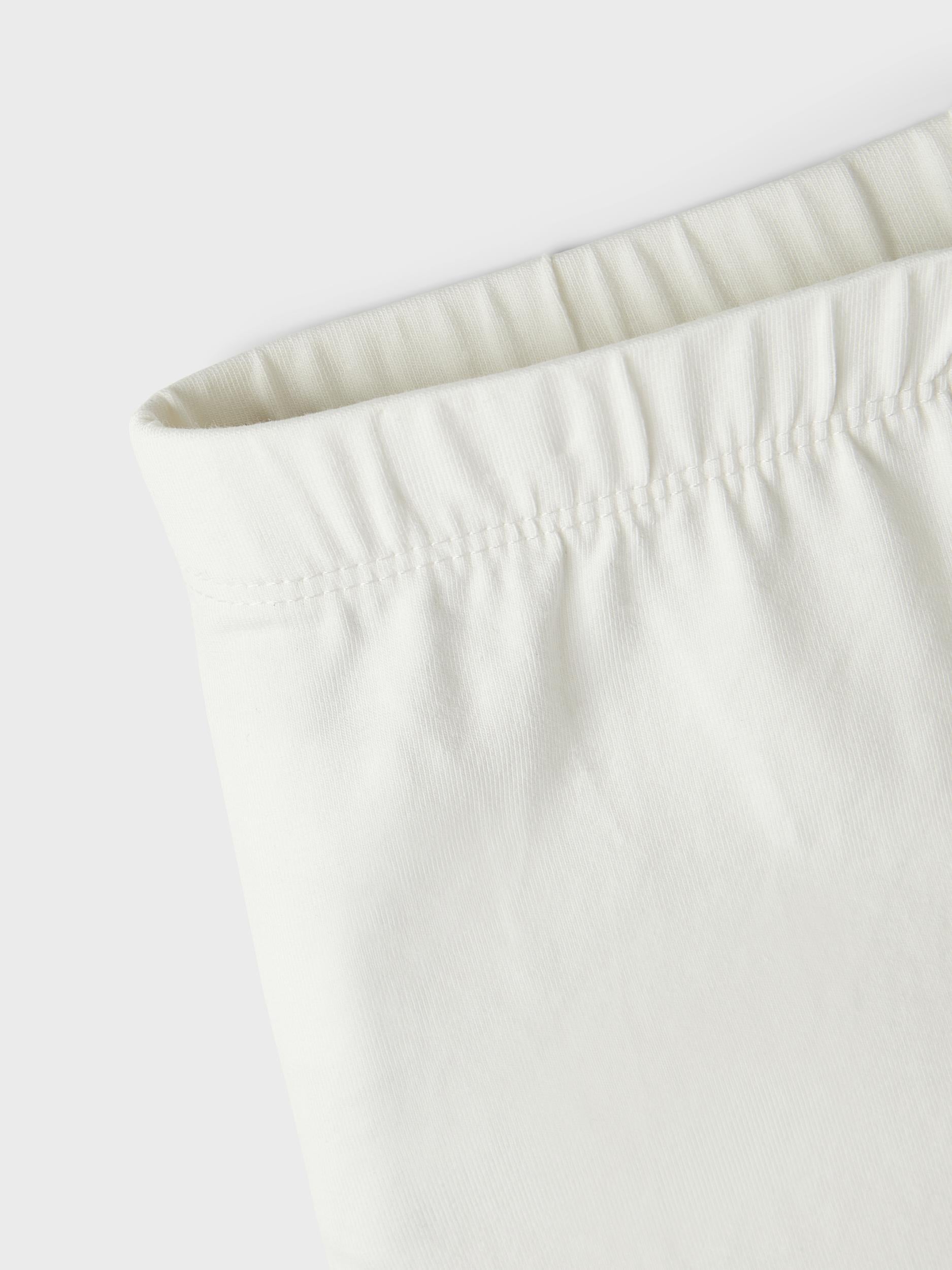 NAME IT Vivian Solid Short Legging White Alyssum flat front view