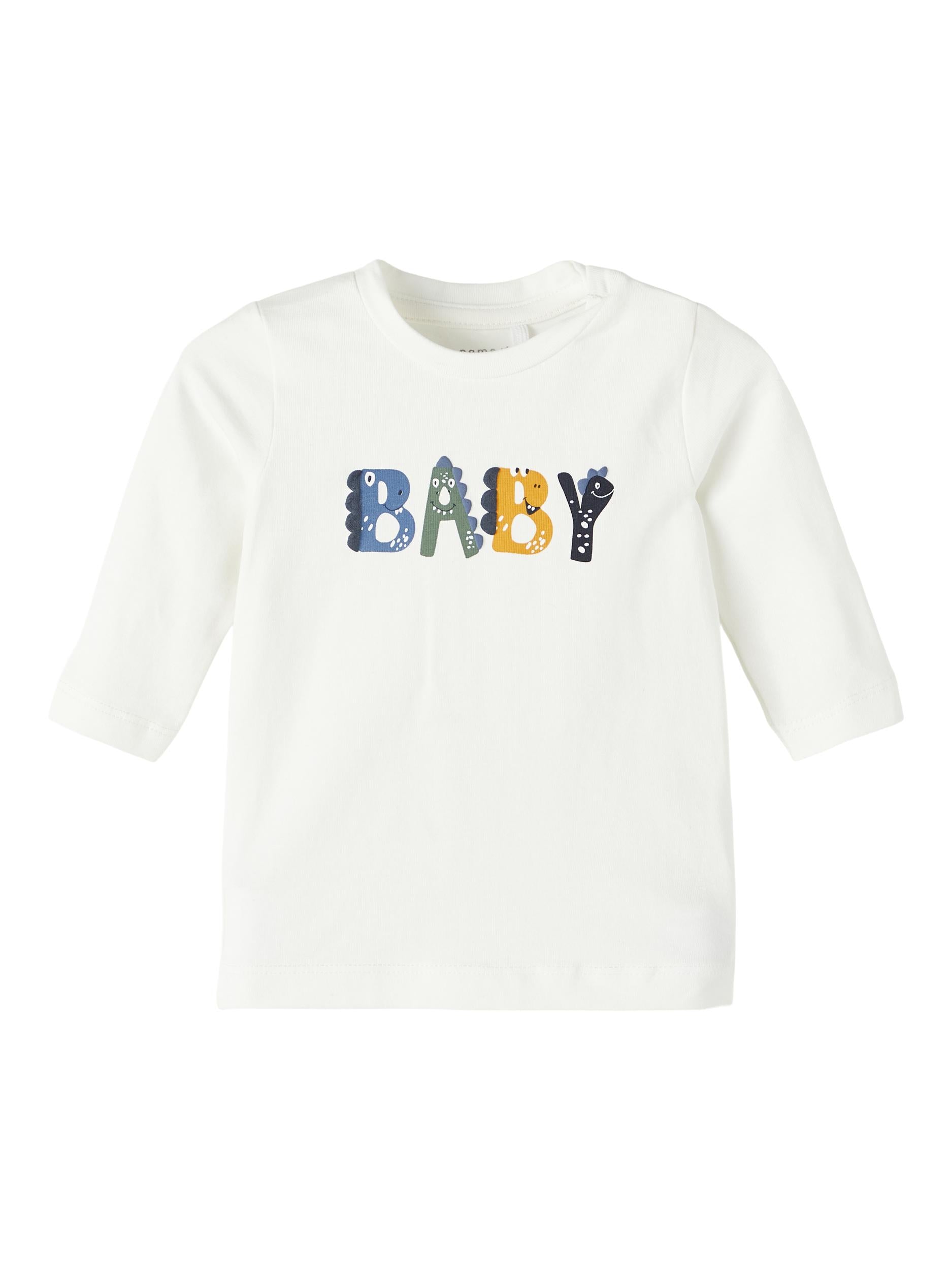 Boy's White Ticard Long Sleeve Top-Front View