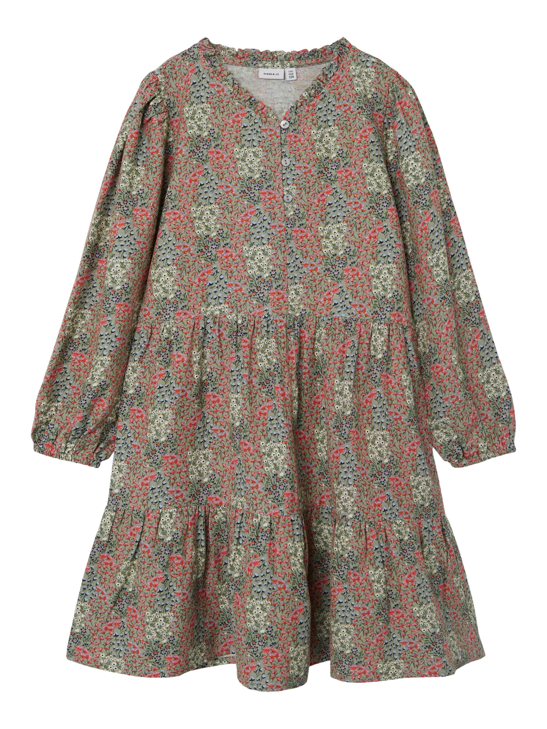 Girl's Sage Tammi Long Sleeve Dress-Front View