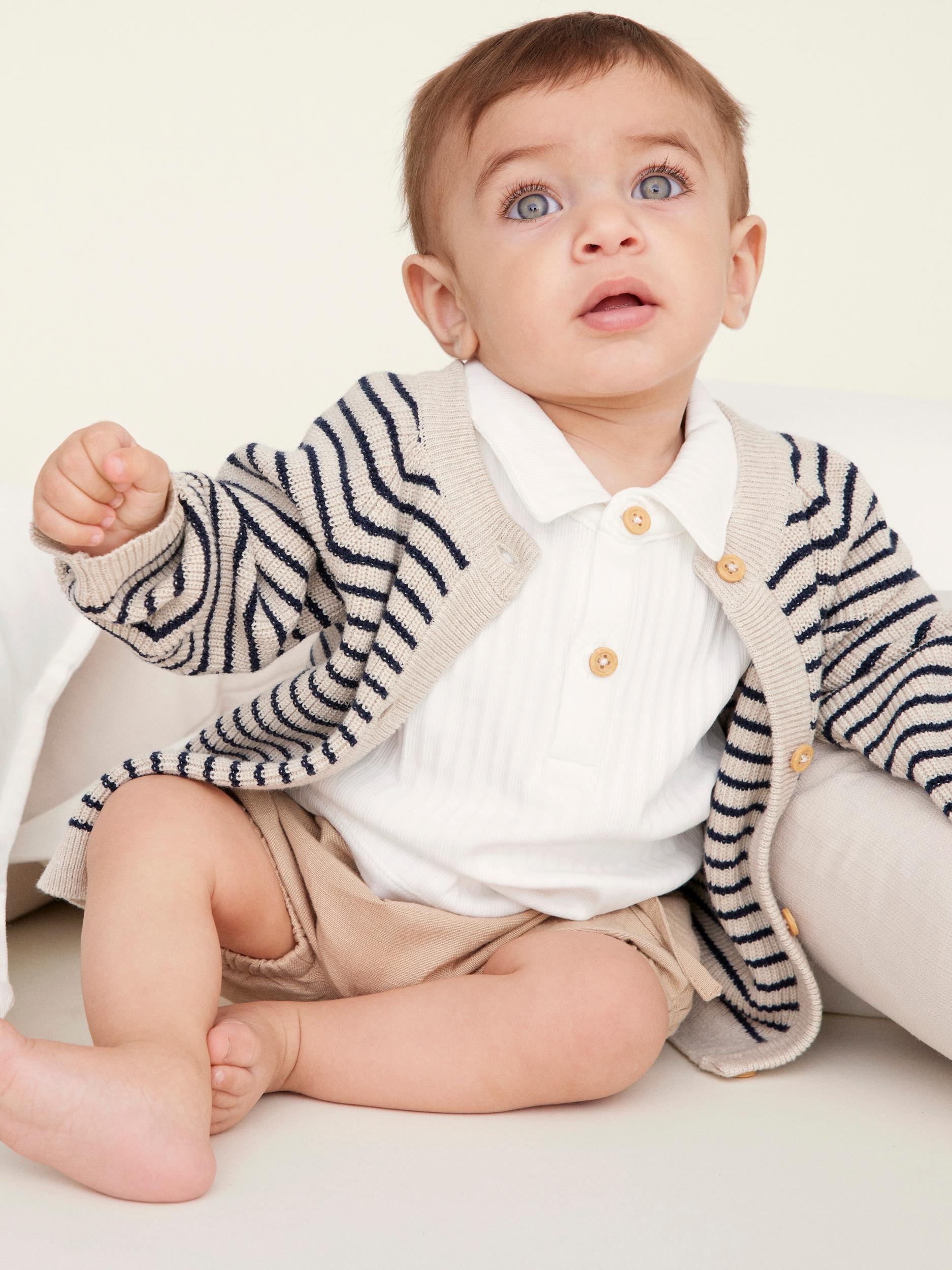 Boy's White Falvan Short Sleeve Polo-Model Front View