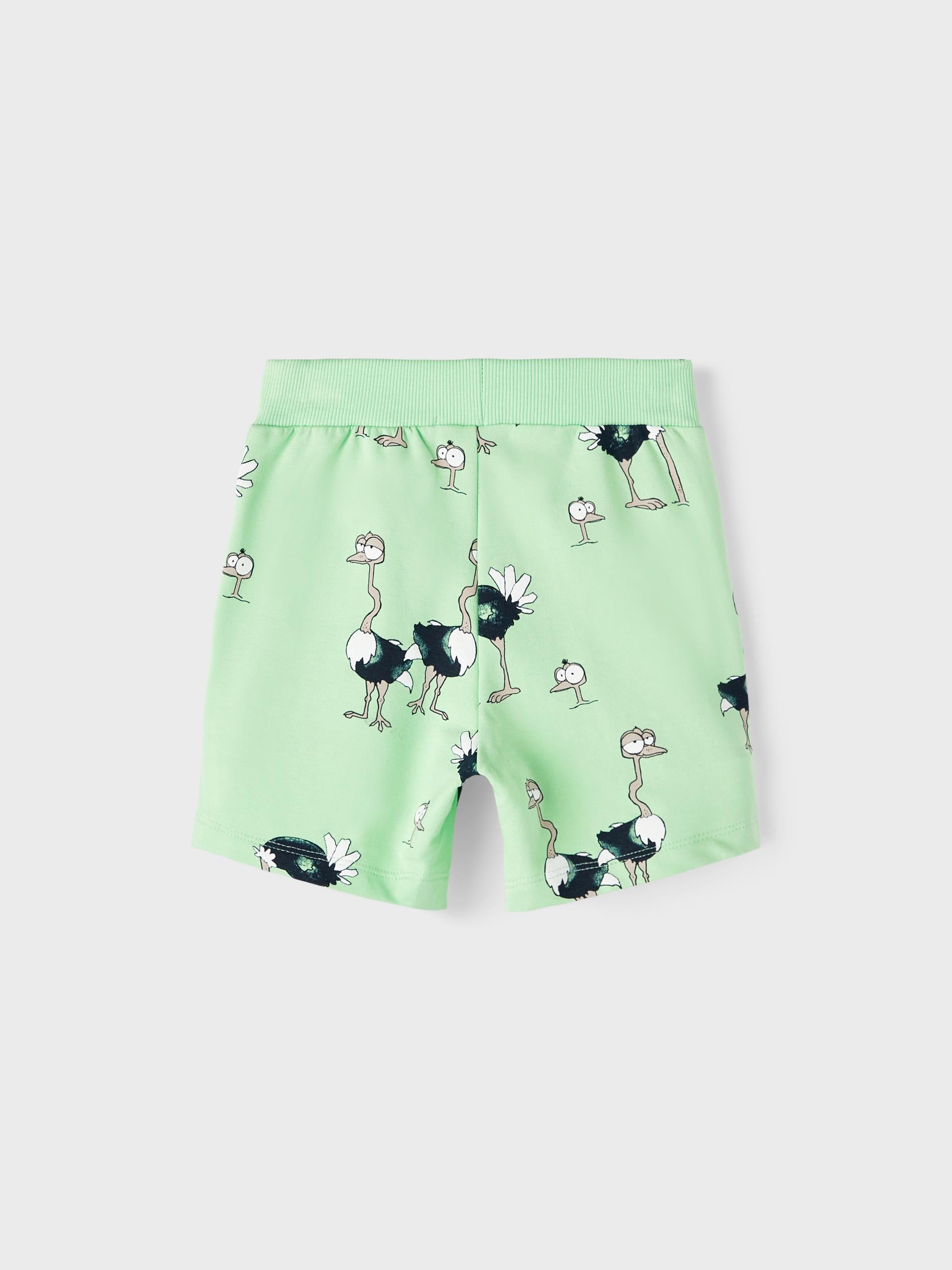 Boy's Green Frilo Sweat Shorts-Back View