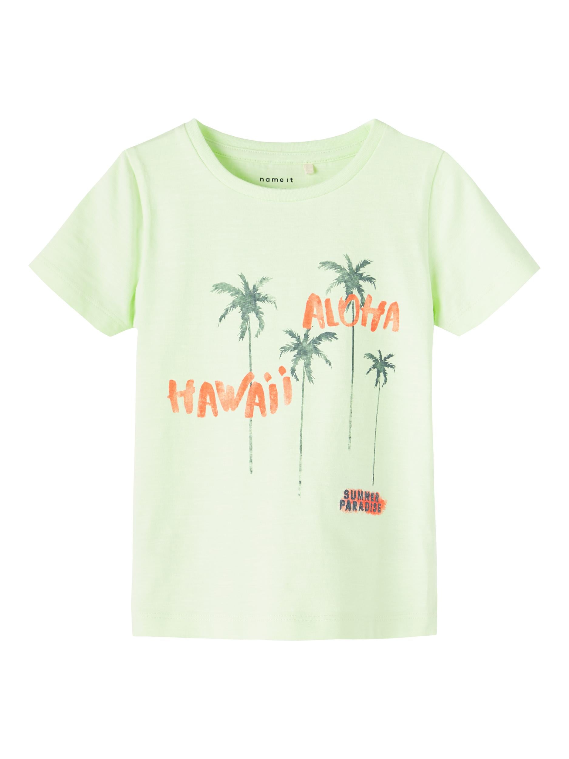 Boy's Lime Cream Frankie Short Sleeve Top-Front View