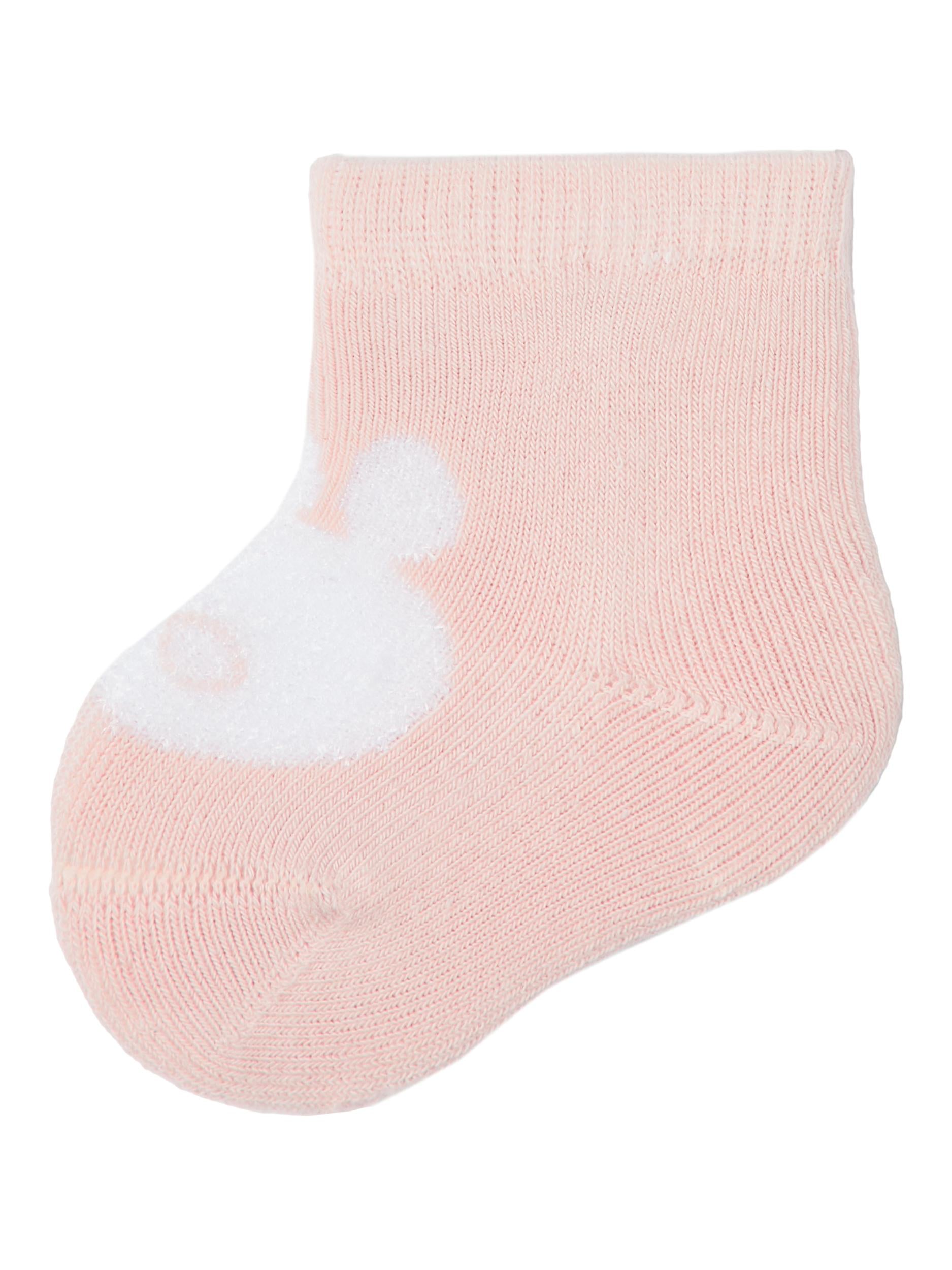 Gril's Rose Smoke Damy Terry Frotte Sock-Side View