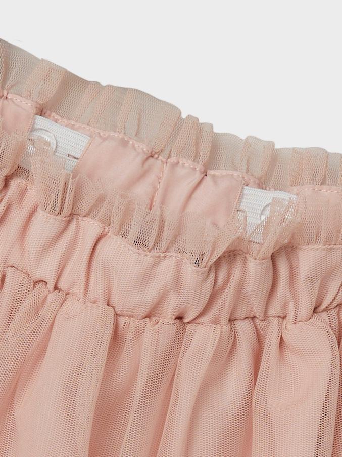 Rose Smoke Batille Tulle Skirt Mini Girl-Close Up View