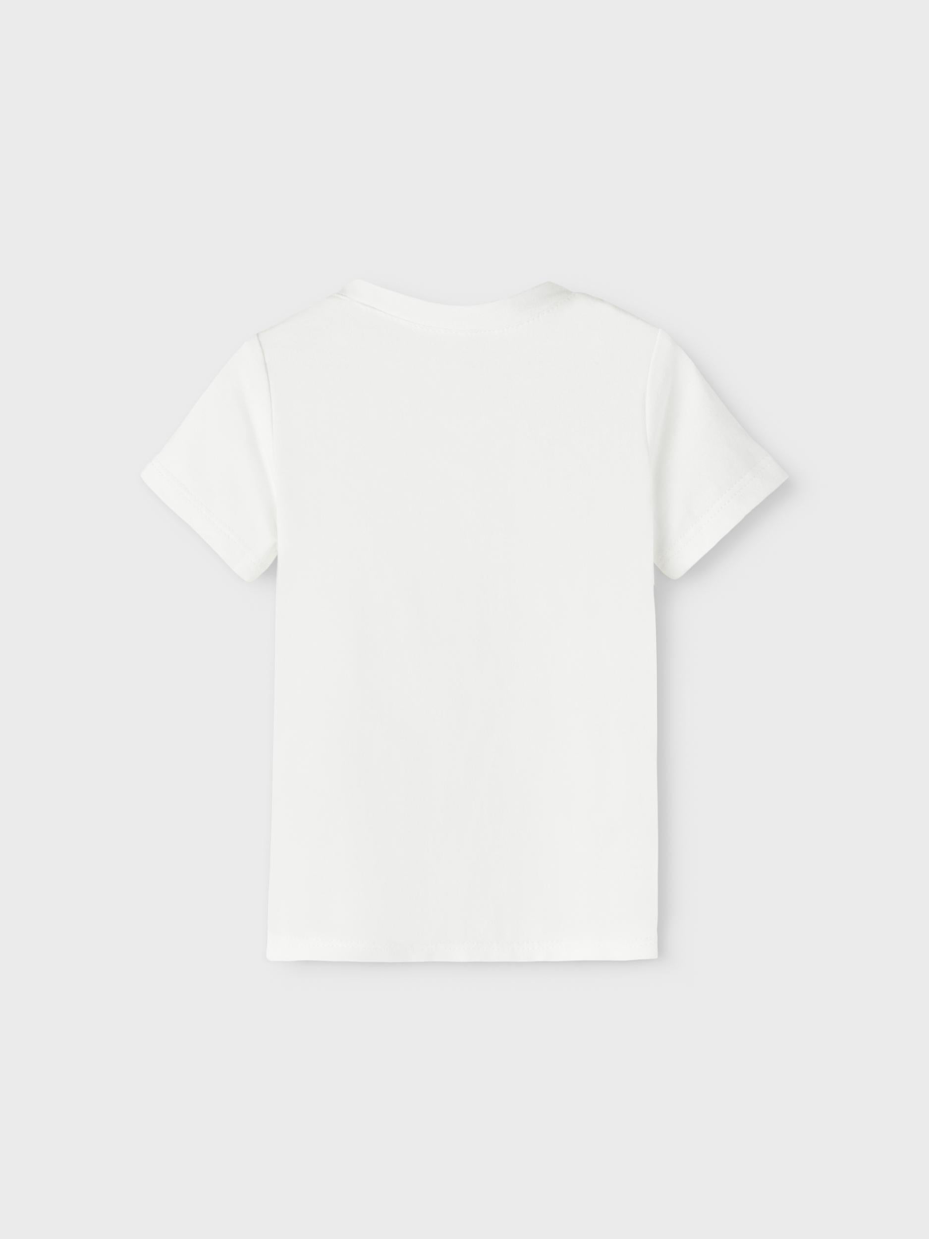 Boy's White Hude Short Sleeve Top-Back View