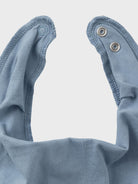 Boy's Blue Yacobharim Jersey Scarf Bib-Fastening View