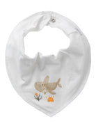 Boy's White Yacobharim Jersey Scarf Bib-Front View