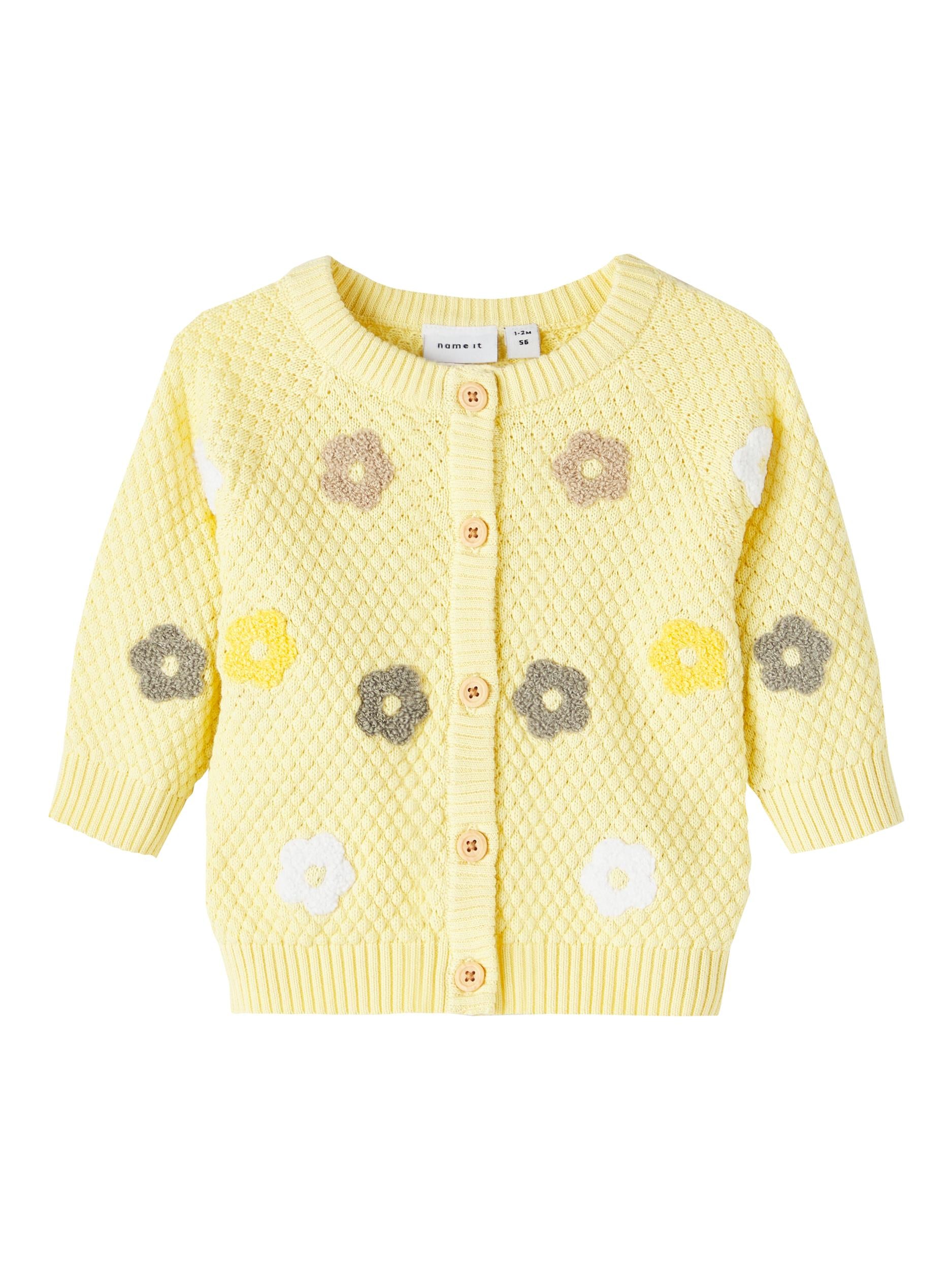 Girl's Pineapple Slice Feninna Long Sleeve Knit Cardigan-Front View
