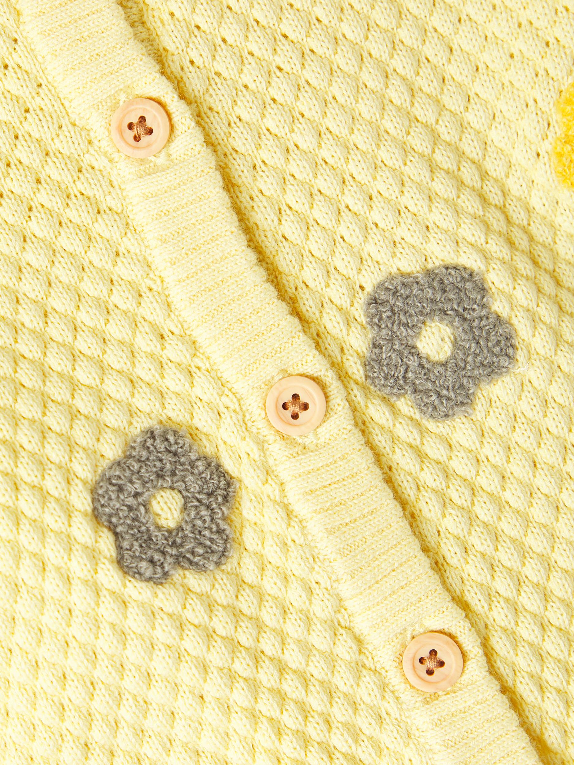 Girl's Pineapple Slice Feninna Long Sleeve Knit Cardigan-Close Up View