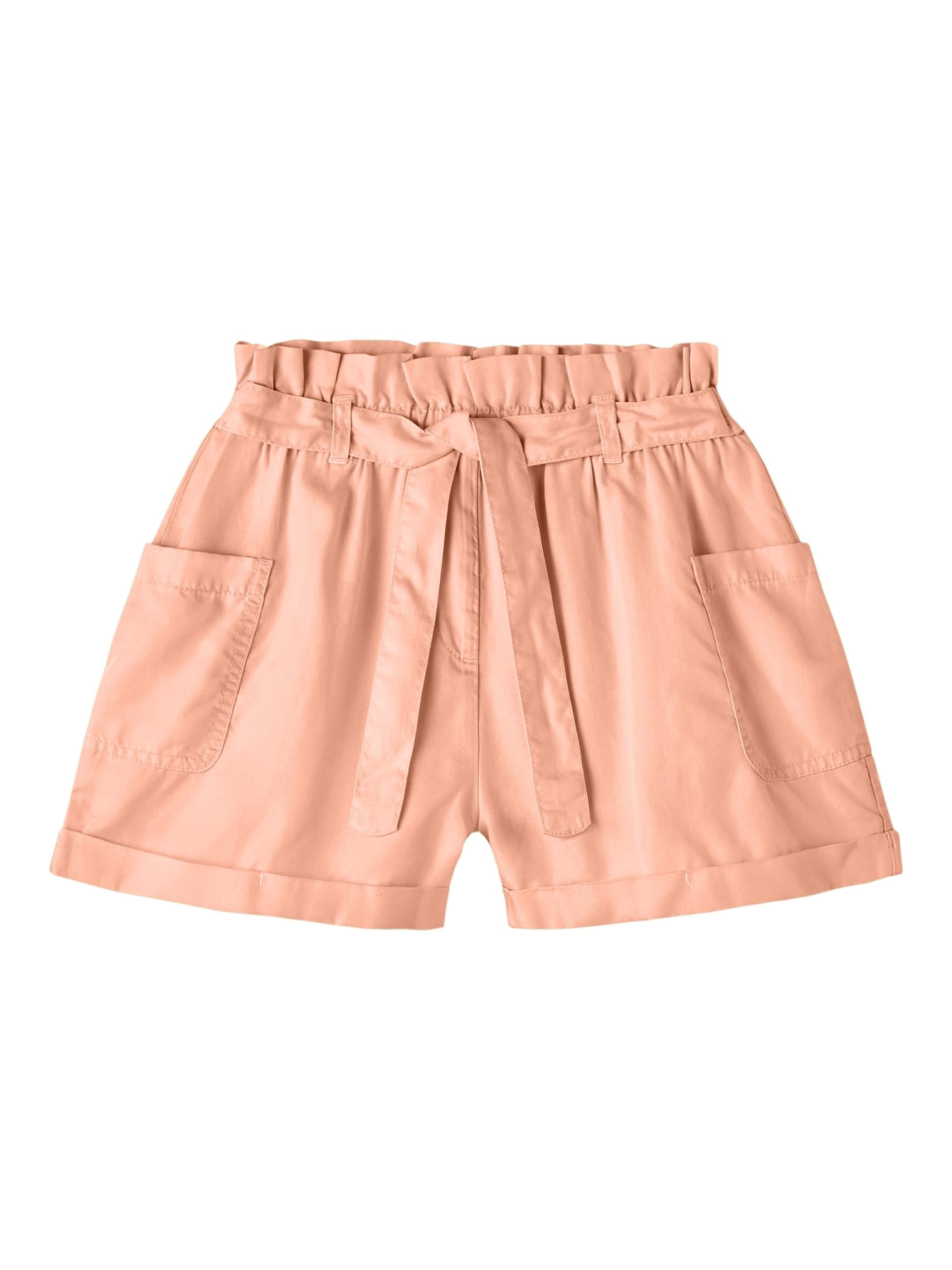 NAME IT Felicia Kid Girl Shorts Peach Nectar model front view