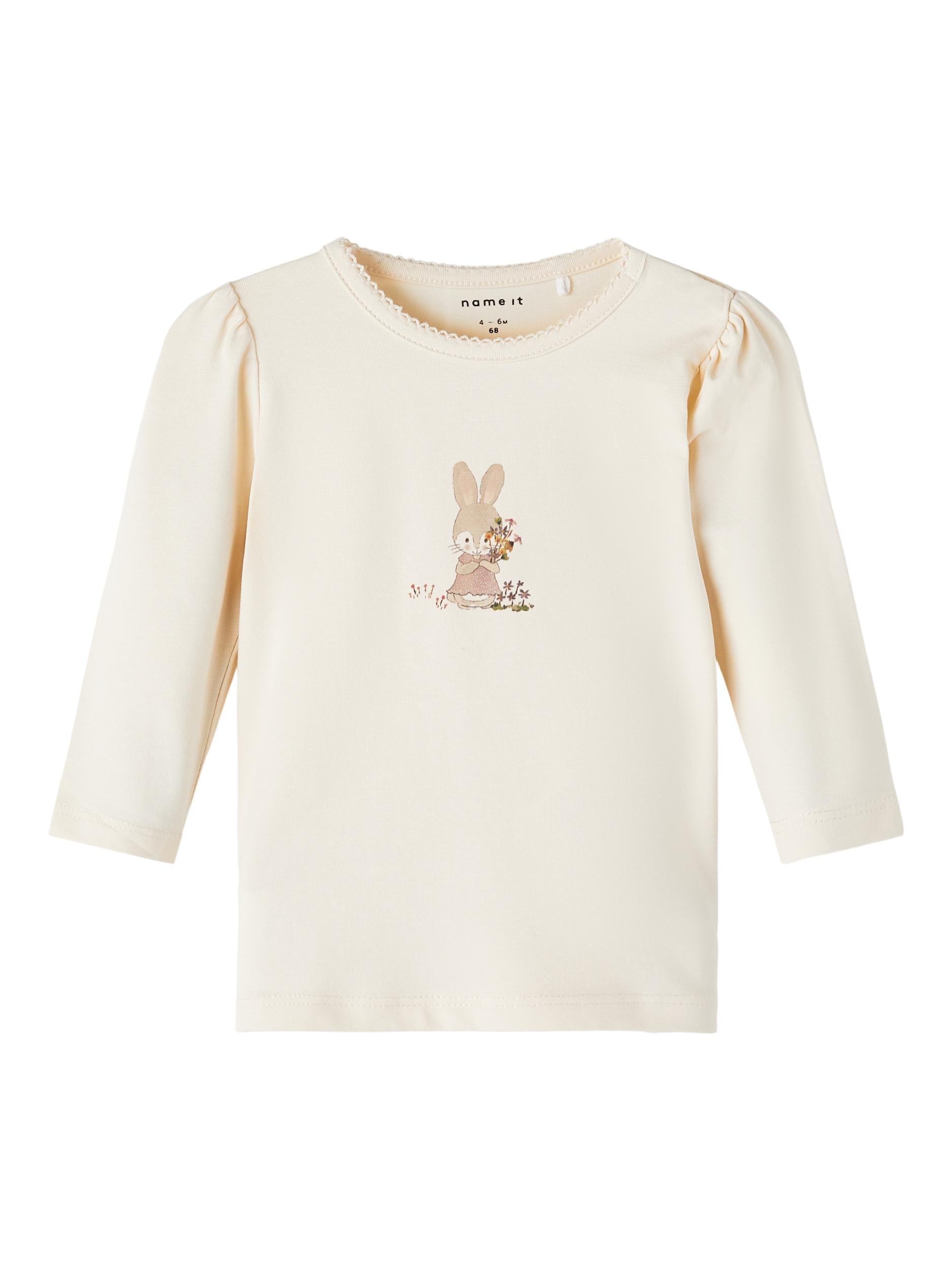 NAME IT Dallia Long Sleeve Top Buttercream front view