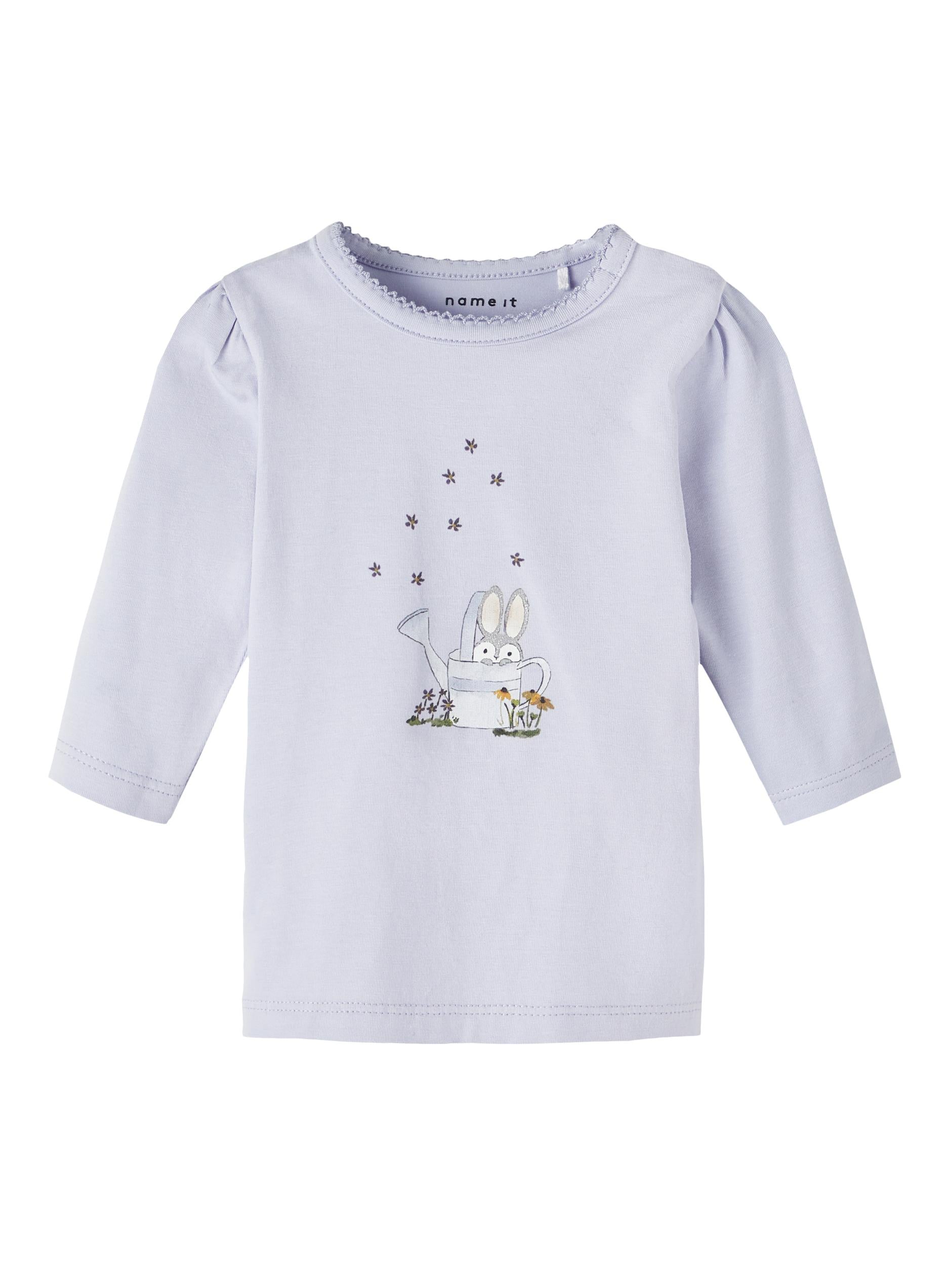 NAME IT Dallia Long Sleeve Top Cosmic Sky model front view
