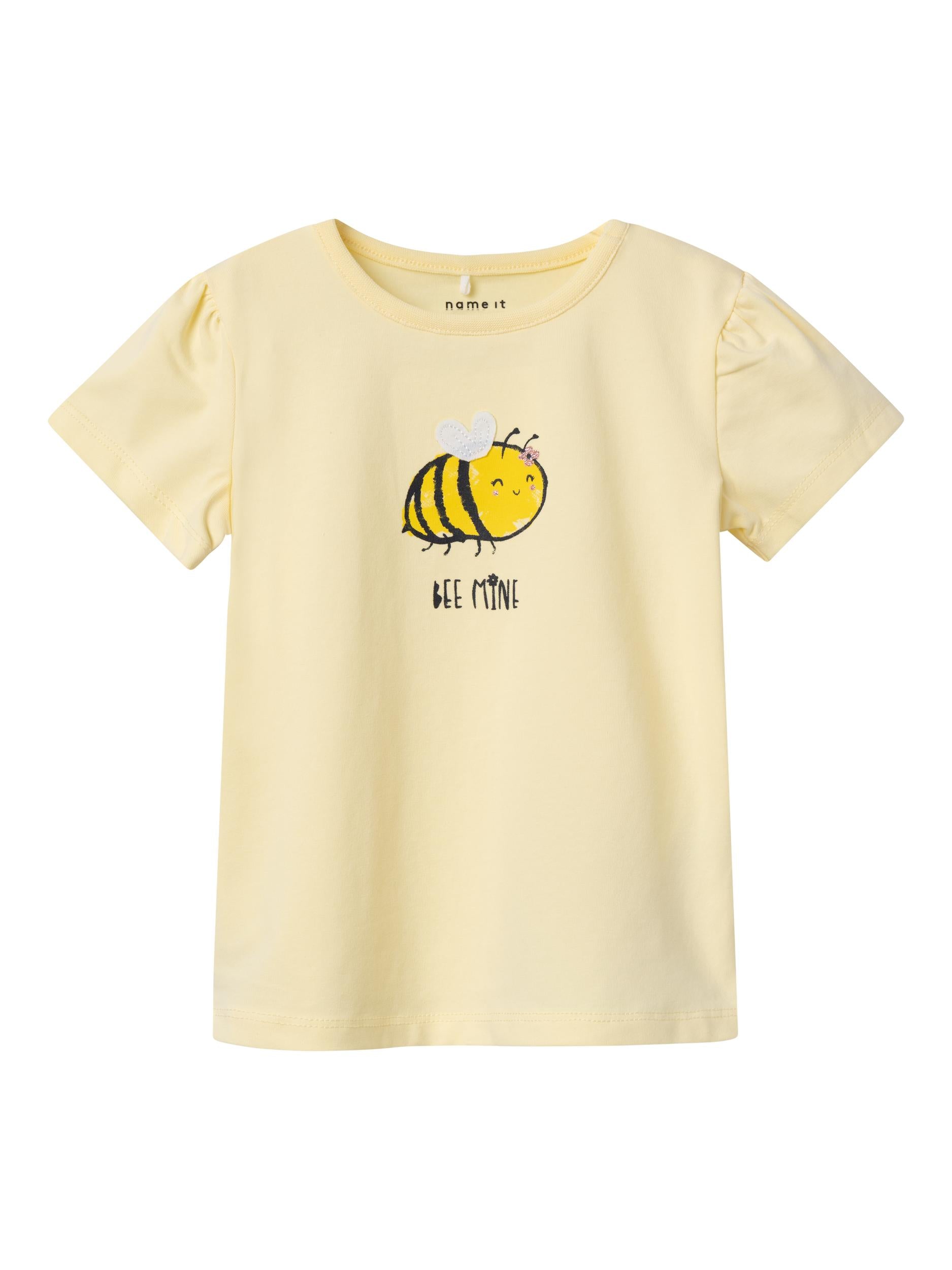 NAME IT Halia Short Sleeve Top Bright White model front view