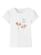 NAME IT Halia Short Sleeve Top Bright White front view