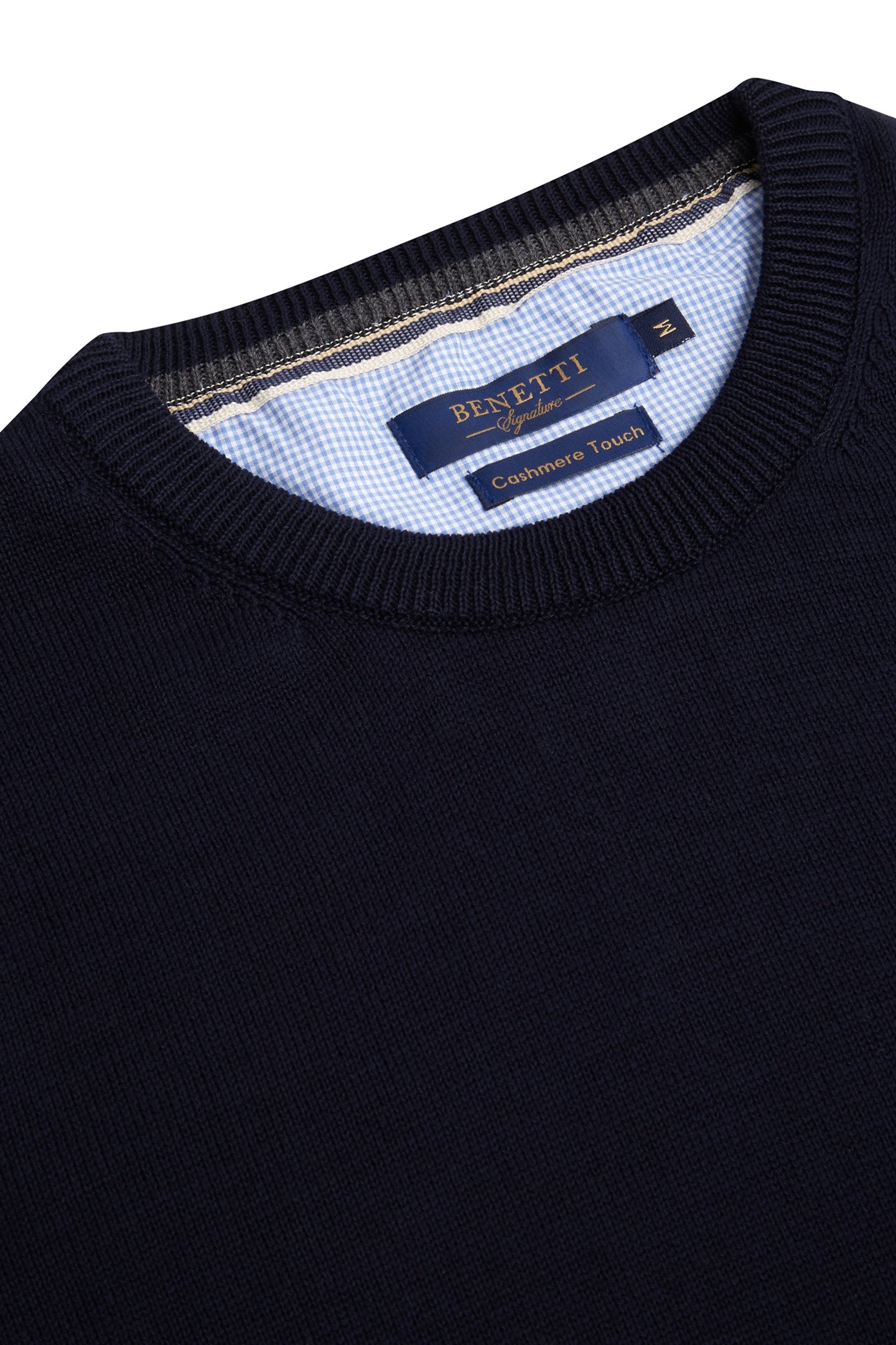 Benetti crew neck knit jumper detail
