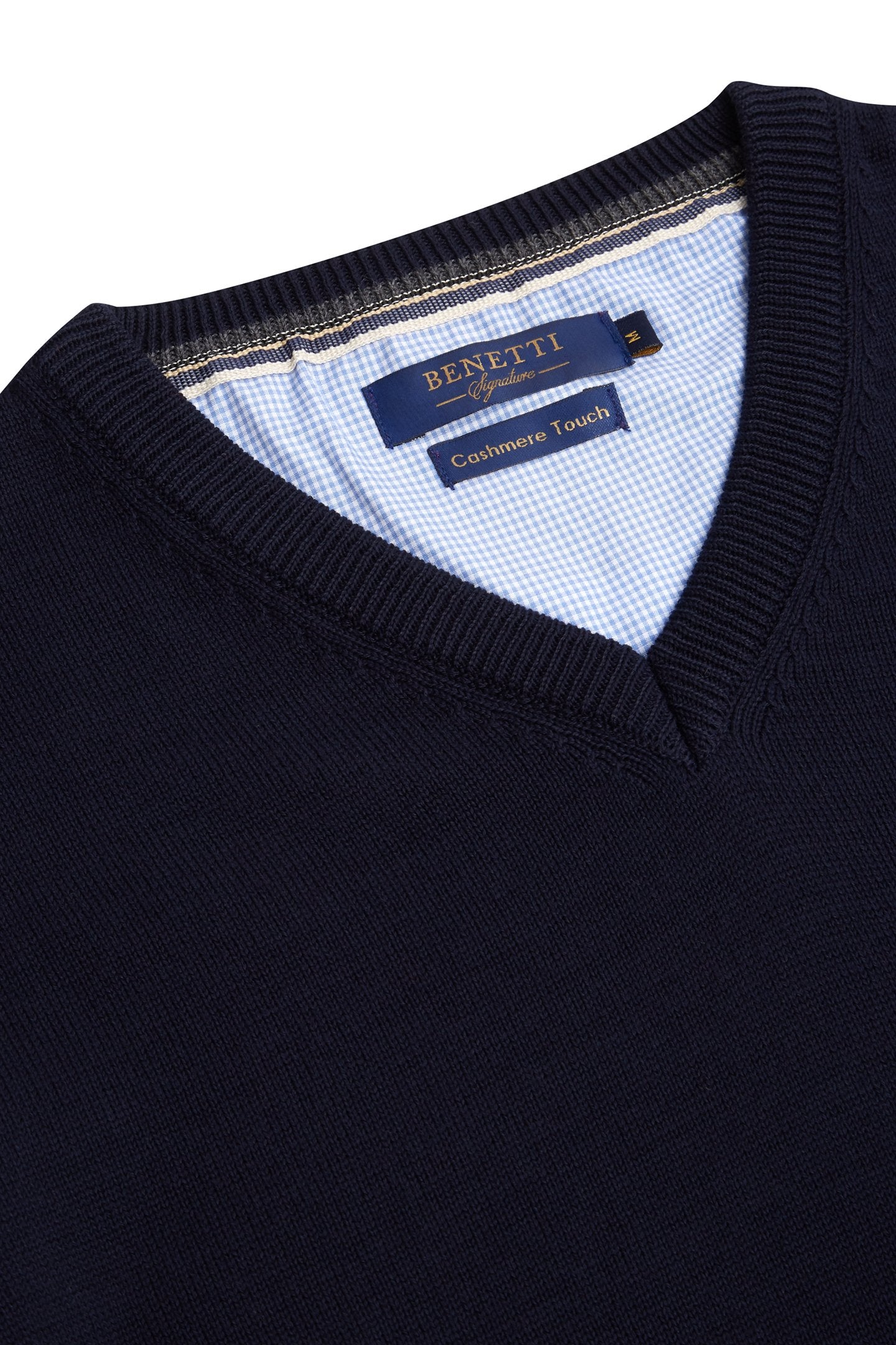 BENETTI V-Neck Jumper by Benetti Knitwear Forest Night back view