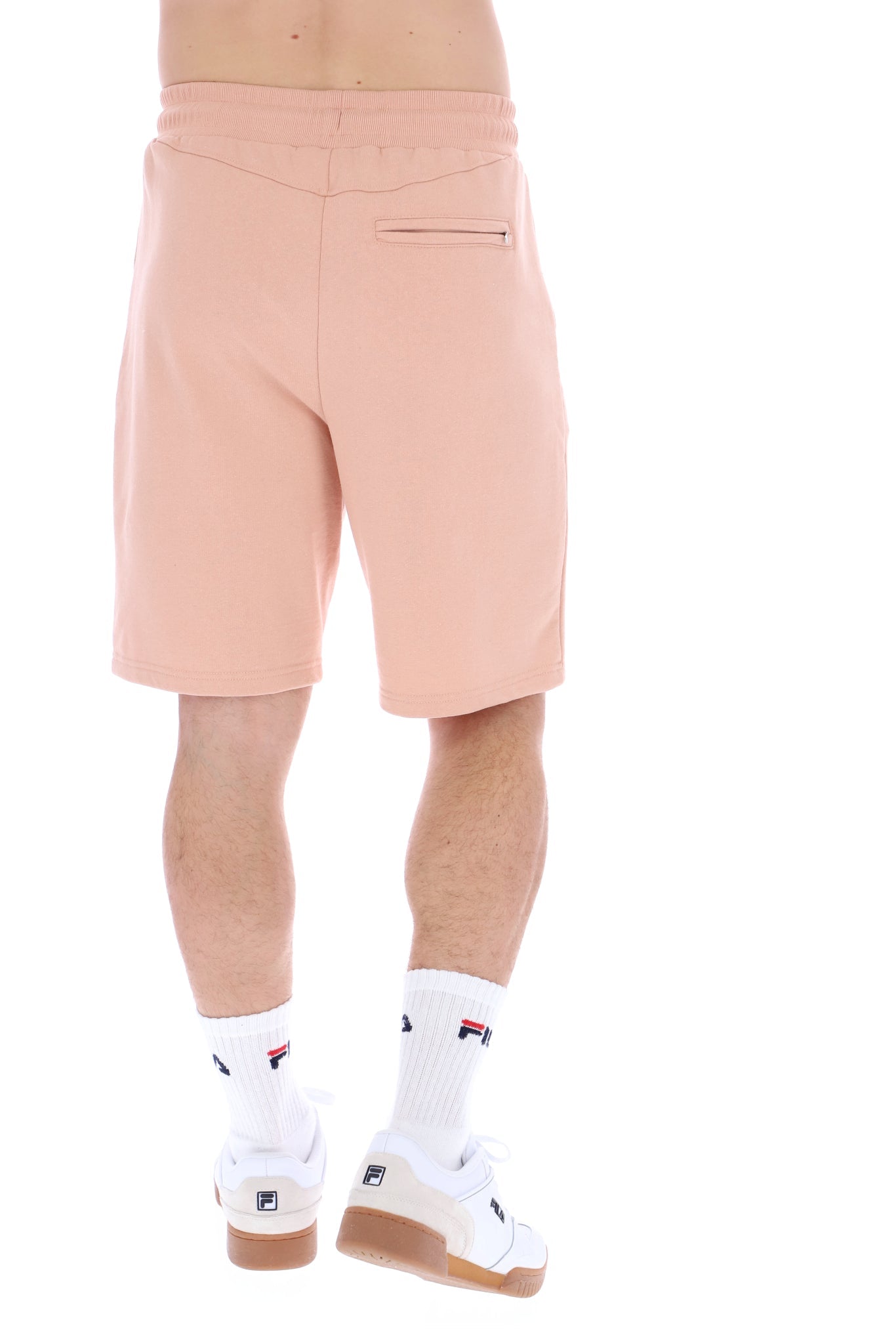 Fila Mens Patrick Short Fleece-Mahogany Rose Mahogany Rose model front view