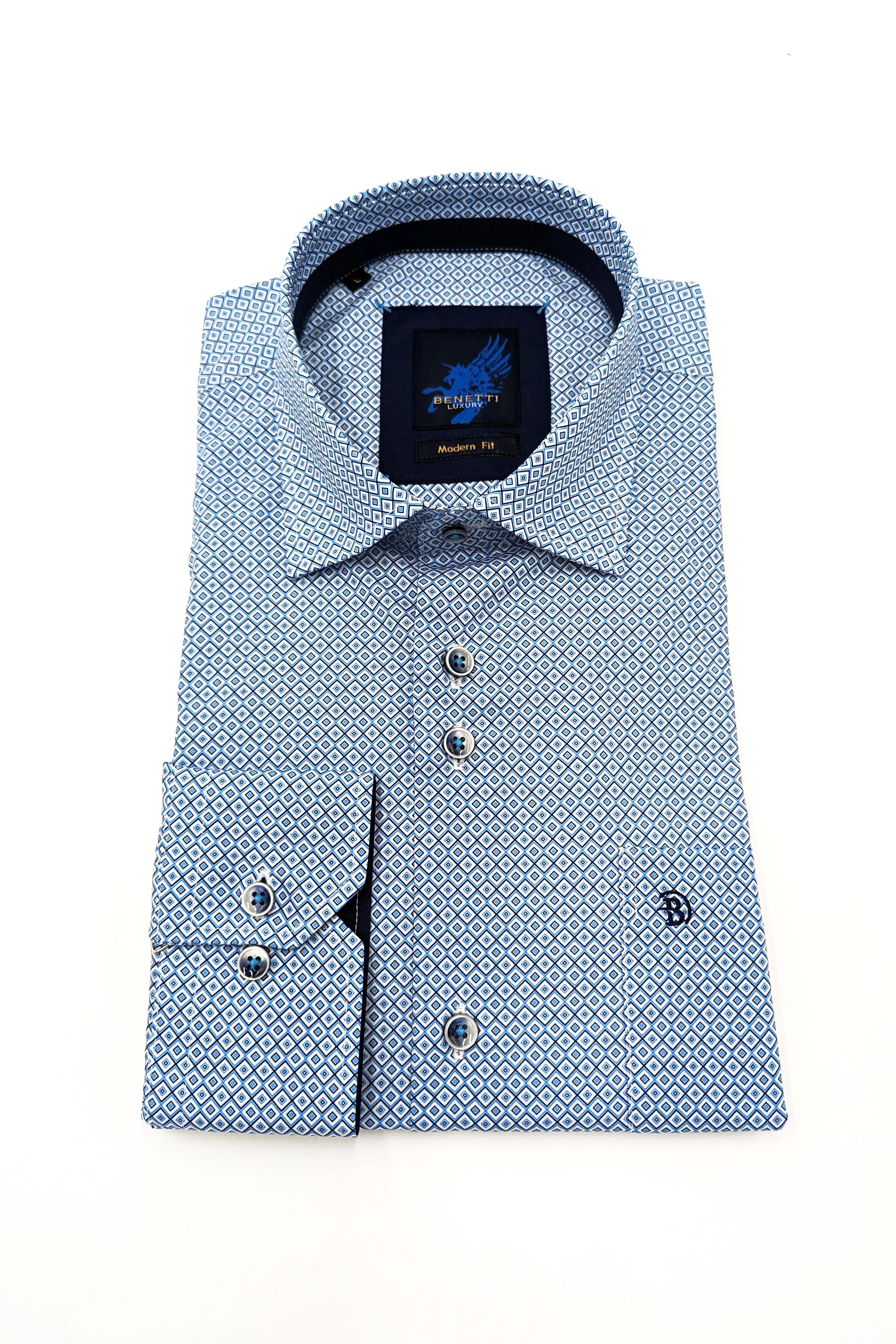 Berlin Sky Long Sleeve Mens Shirt by Benetti