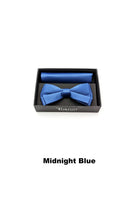 TORINO Satin Mens Bow and Pocket Square Aqua Blue model front view