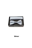 TORINO Satin Mens Bow and Pocket Square Aqua Blue model back view