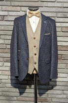 Benetti Boyswear Boys Tom Indigo 3 Piece Suit Indigo front view