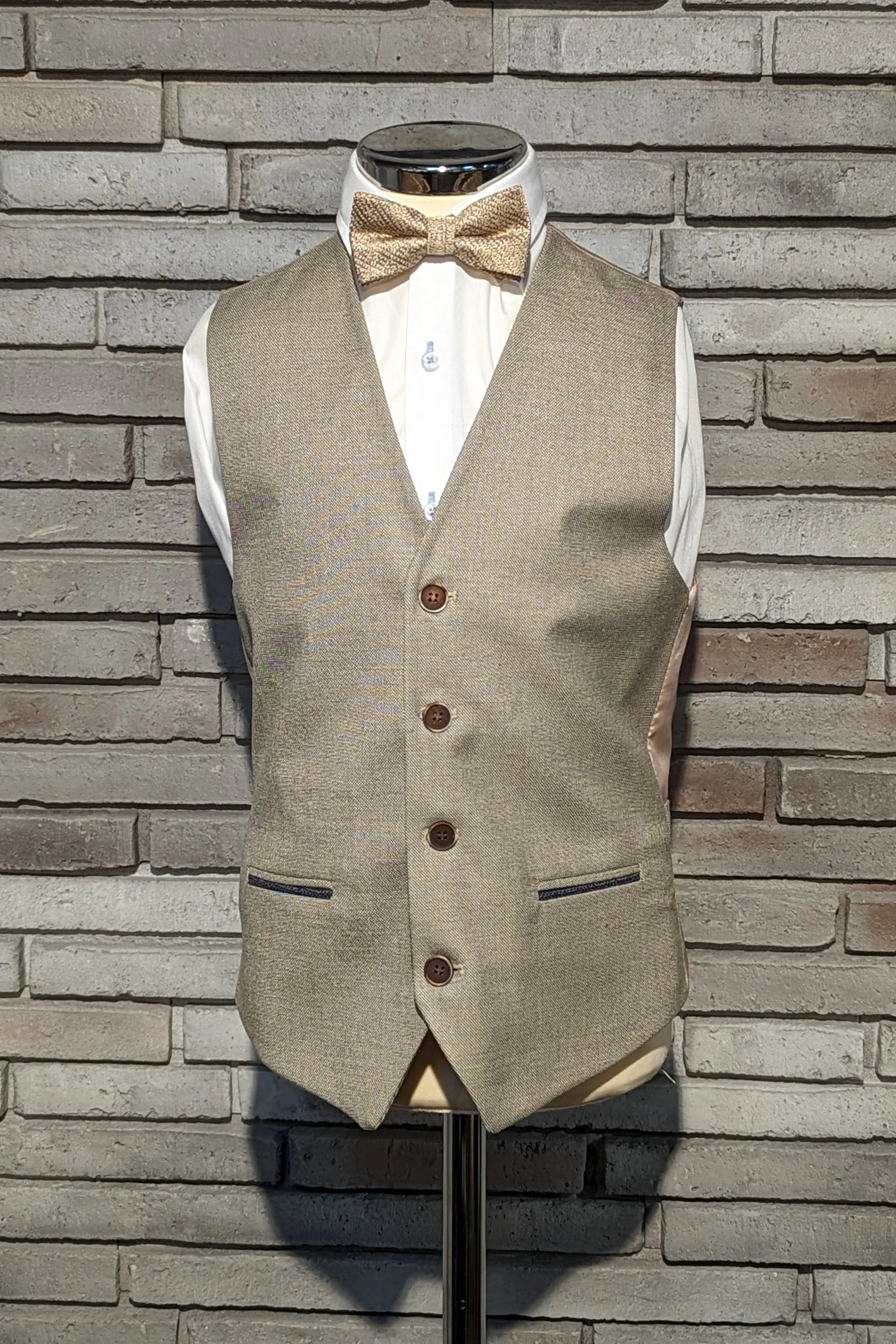Benetti Boyswear Boys Tom Indigo 3 Piece Suit Indigo model front view