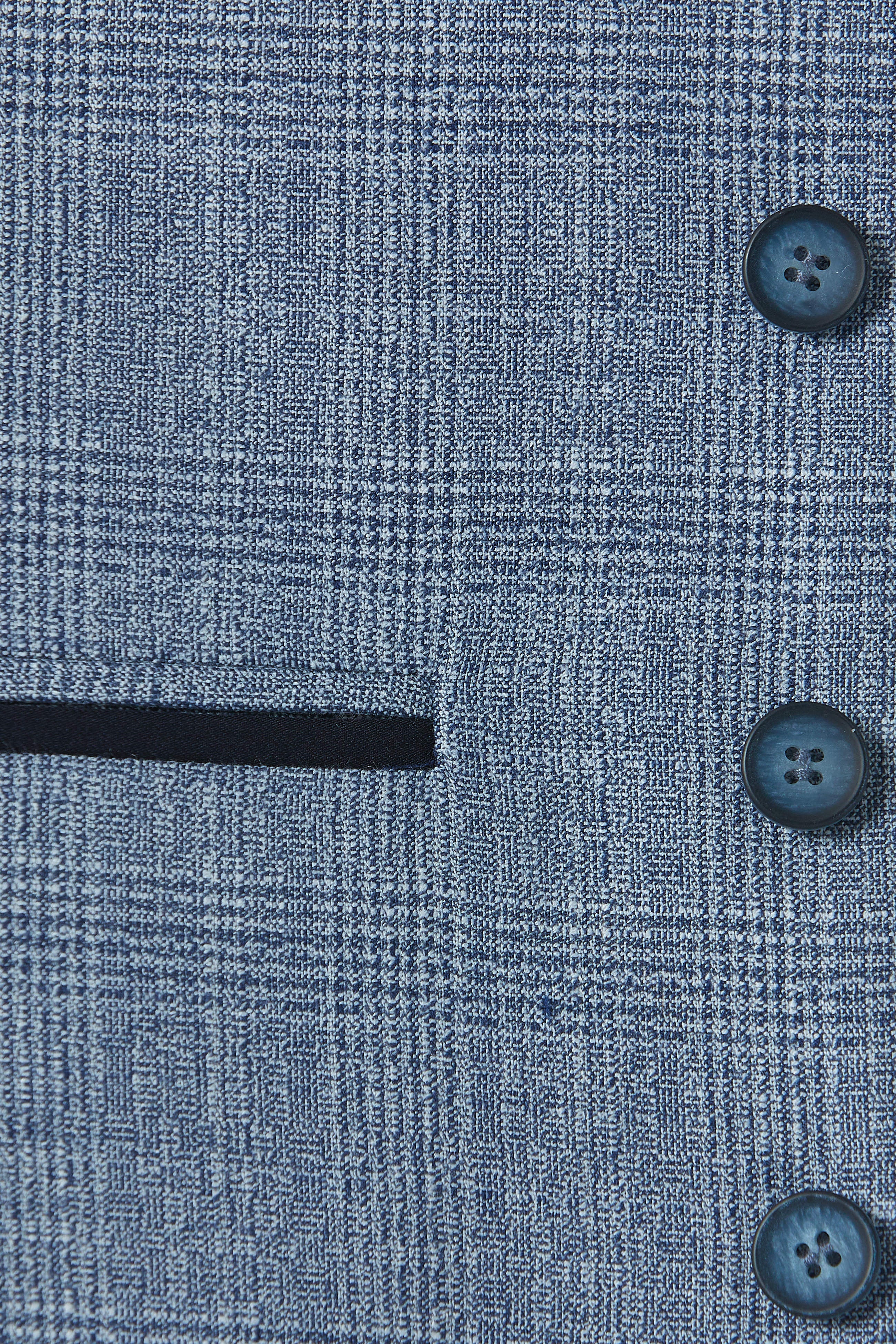 BENETTI Philip Tapered Blue Waistcoat Blue back view