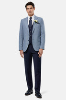 BENETTI Philip Tapered Blue Blazer Blue model front view