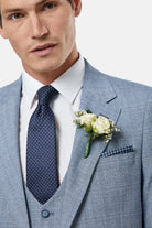 BENETTI Philip Tapered Blue Waistcoat Blue model front view