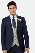 BENETTI Philip Tapered Stone Waistcoat Stone model front view