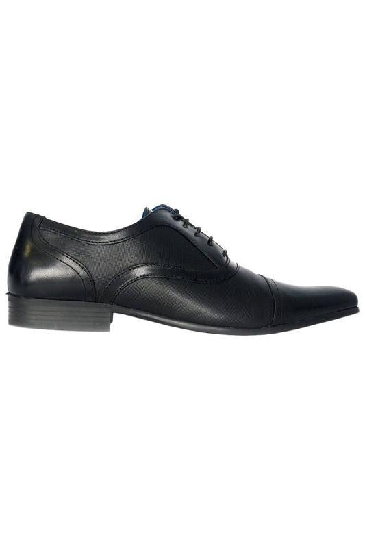 REDTAPE Potton Leather Brogue Shoe by Redtape BLACK front view