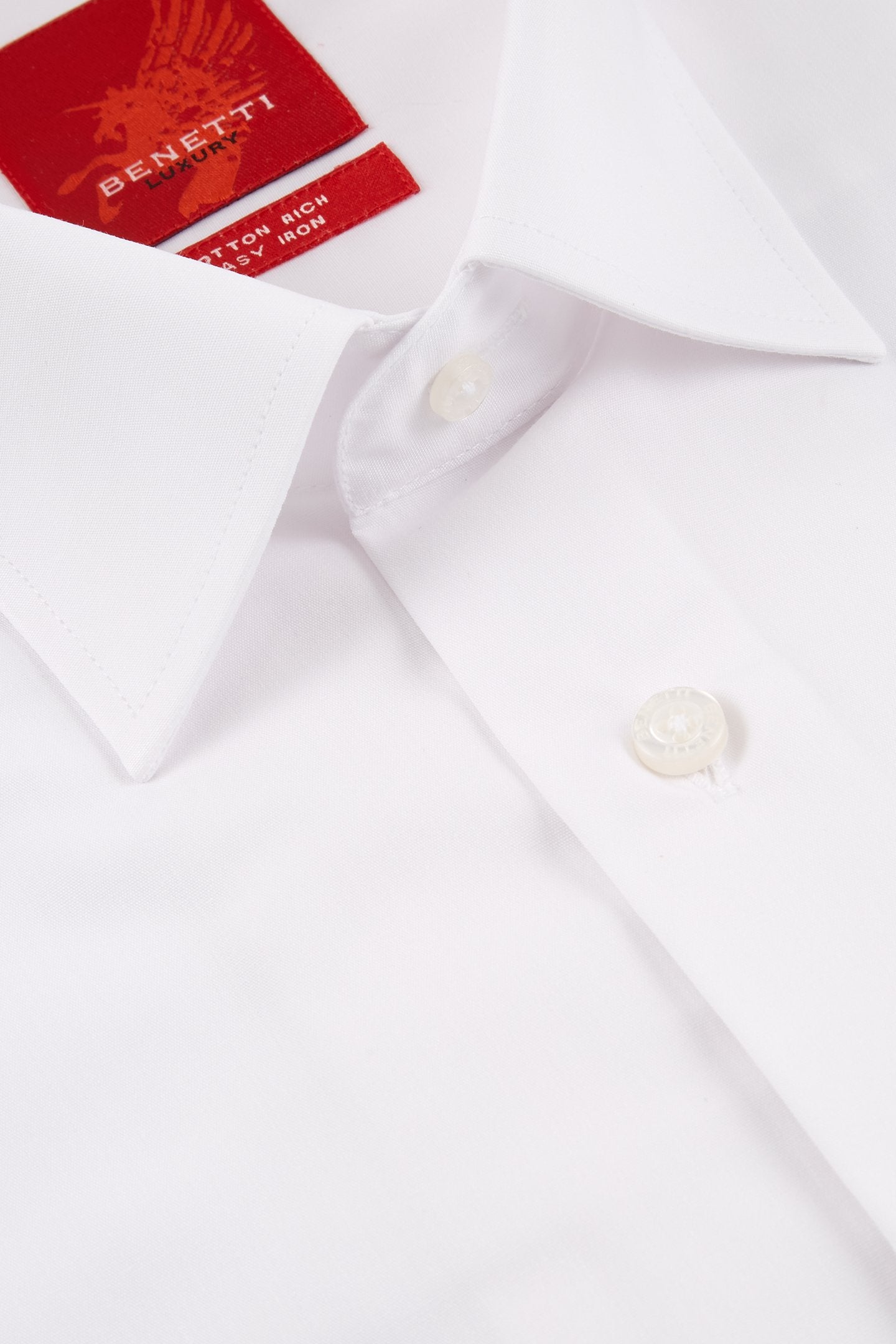 BENETTI Douglas Formal Regular Fit White Shirt WHITE model front view