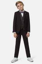 Benetti Boyswear Boys Ronnie Grape 3 Piece Suit GRAPE front view