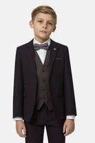 Benetti Boyswear Boys Ronnie Grape 3 Piece Suit GRAPE model front view