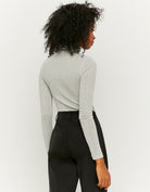 Tally Weijl LONG SLEEVES BODYSUIT White/Grey model front view