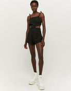 Tally Weijl High Waist Black Playsuit Black front view
