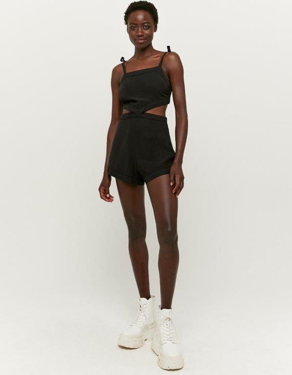 Tally Weijl High Waist Black Playsuit Black front view
