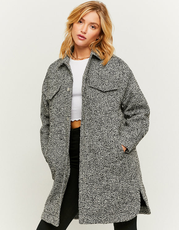 Ladies Lightweight Grey Coat-Front View