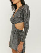 Tally Weijl Cut Out Sequined Mini Dress Grey detail view